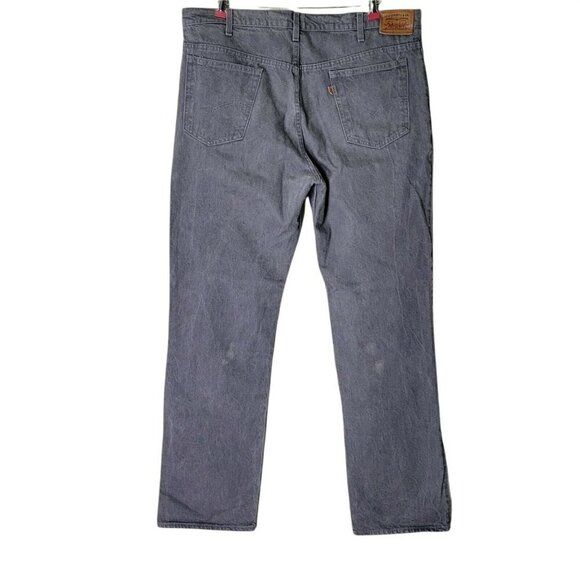 Vintage Levis Two Horses Jeans Red Batwing Orange Tab 1987 Leather Patch 40X34 - Picture 2 of 10